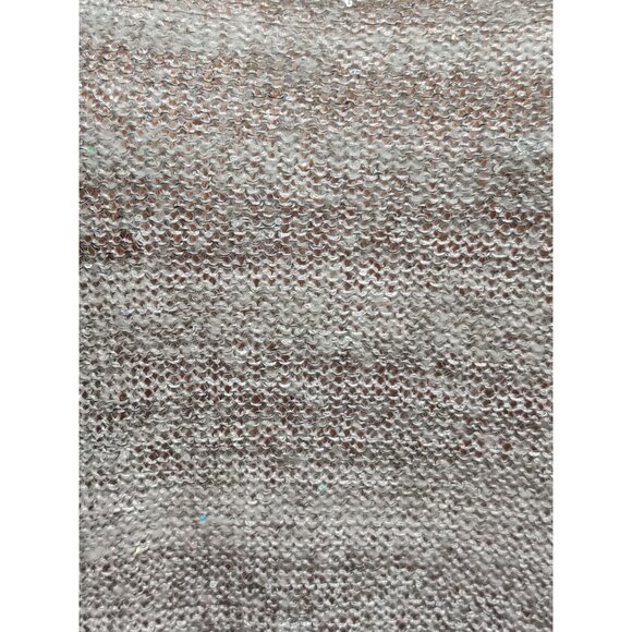 ANA XL Womens Sweater Silver Gray Knit Holographic Sequin Scoop Neck 3/4 Sleeve - Picture 10 of 16